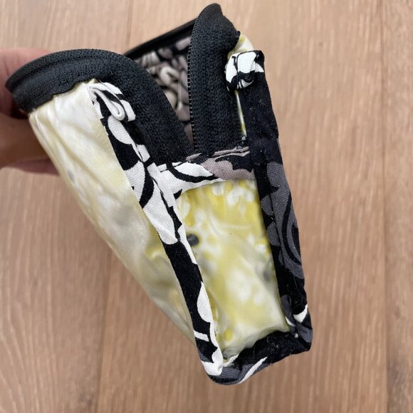 Vera Bradley Medium Cosmetic Pouch Baroque Black Yellow Toiletry Makeup Bag - Picture 14 of 16